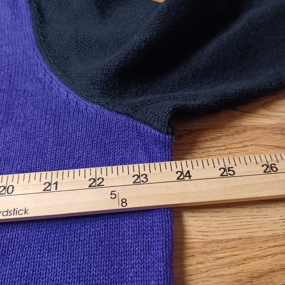 Red Hat Society Embroidered Cardigan Sweater 1X Black Purple Color Block L/S - Picture 7 of 11